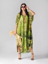Pistachio tie-dye kaftan