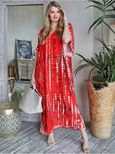 Red Tie-Dye Kaftan
