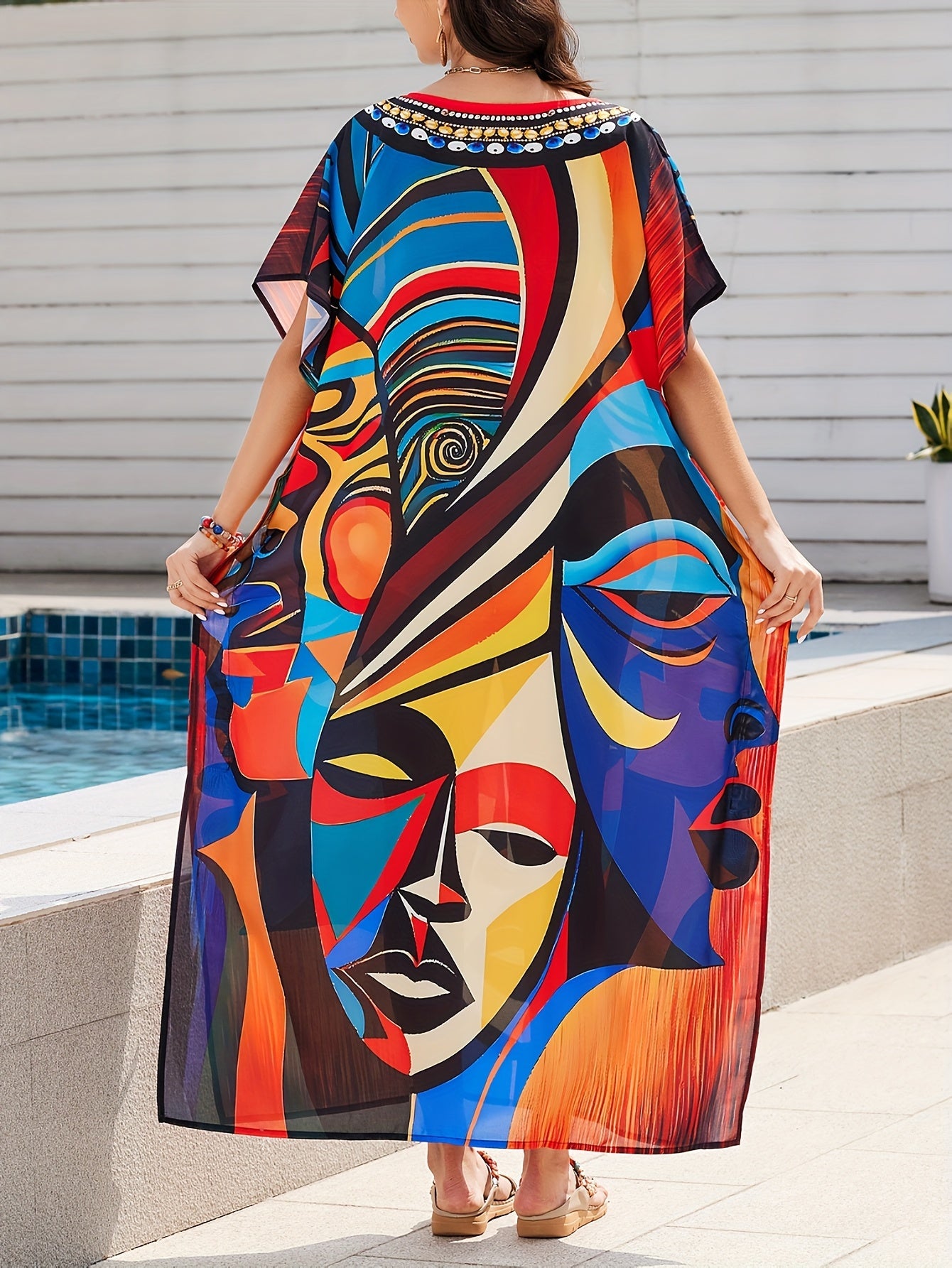 Blauwe Mirage Muse Kaftan