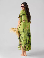 Pistachio tie-dye kaftan