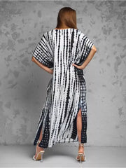 White tie-dye kaftan