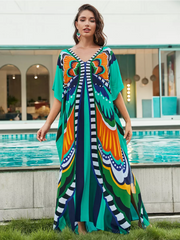 Green Maxi Butterfly Kaftan