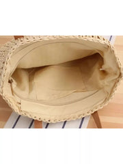 Elegant Raffia Tote Bag with Long Handles