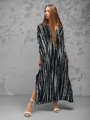 Black tie-dye kaftan