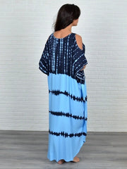 Shadow Dye Kaftan – Black & Sky Blue
