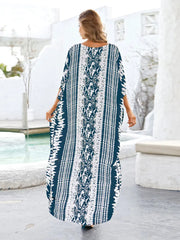 Ethnic Print Kaftan Blue