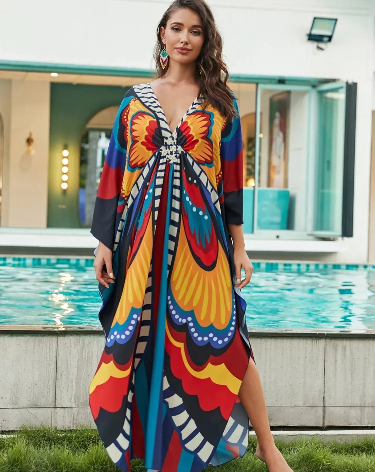 Black Maxi Butterfly Kaftan