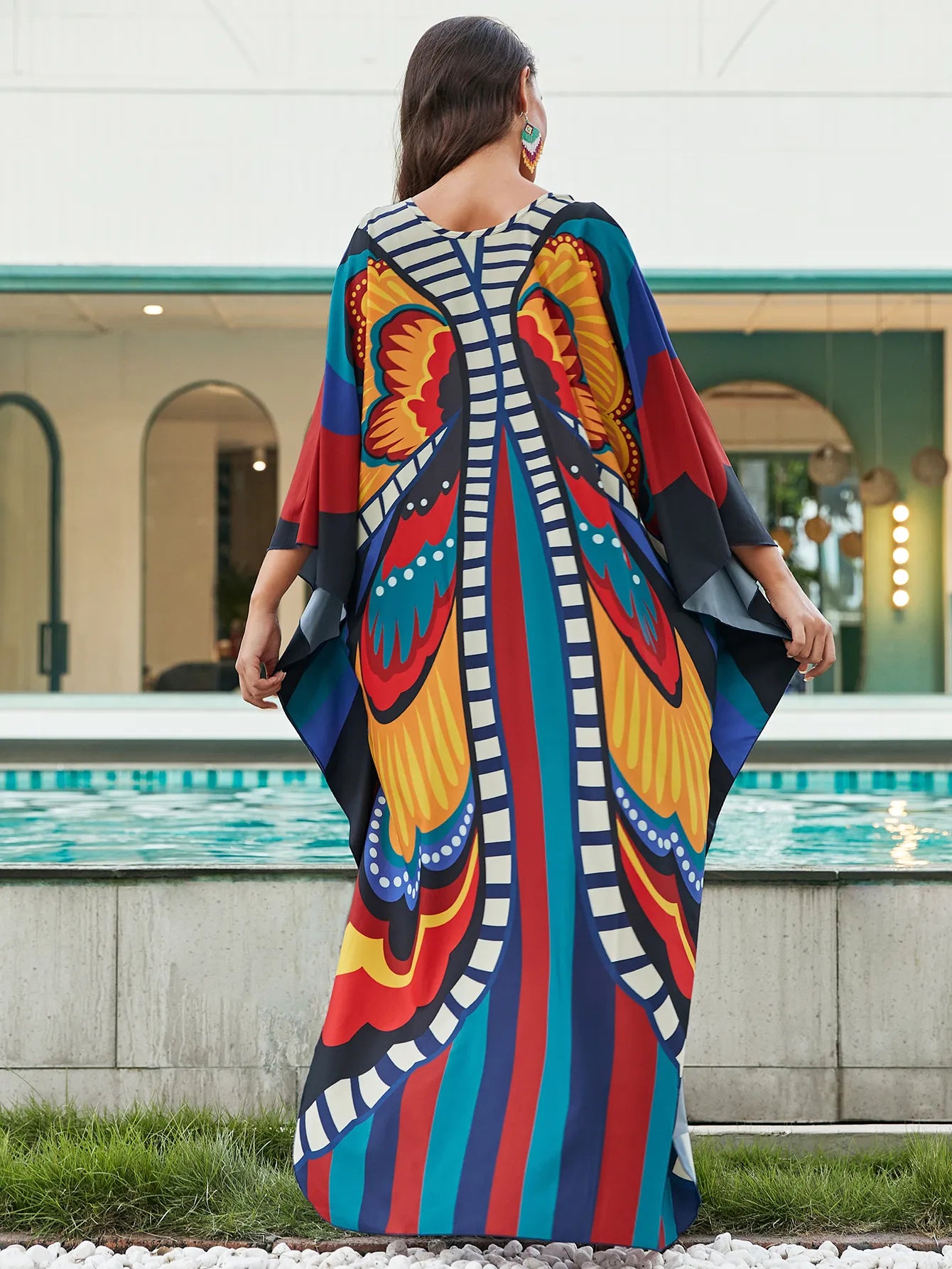 Black Maxi Butterfly Kaftan
