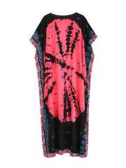 Coral Navy Tie-Dye Kaftan