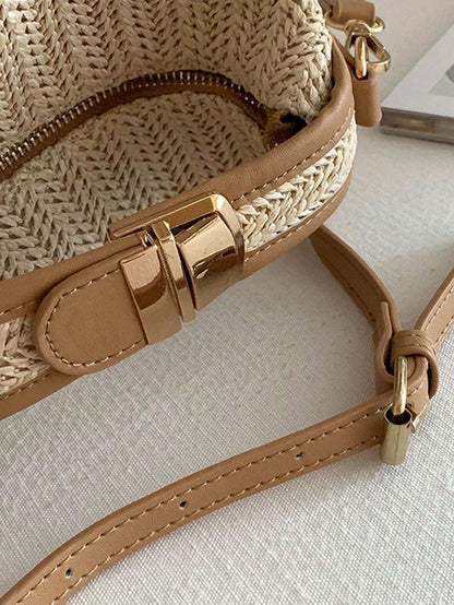Mini Straw Bag with Crossbody Strap