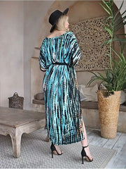 Royal blue tie-dye kaftan