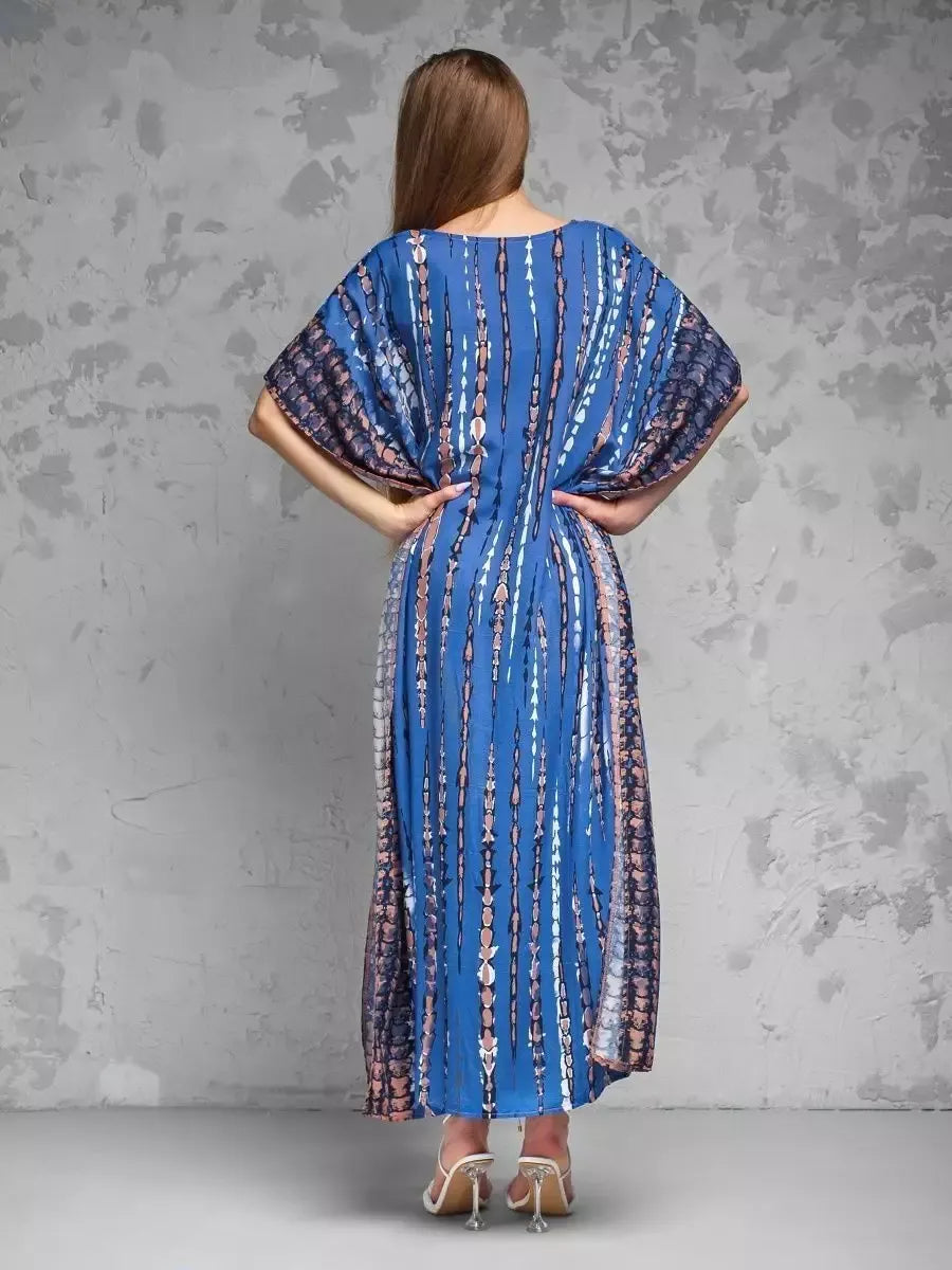 Marineblauer Batik-Kaftan