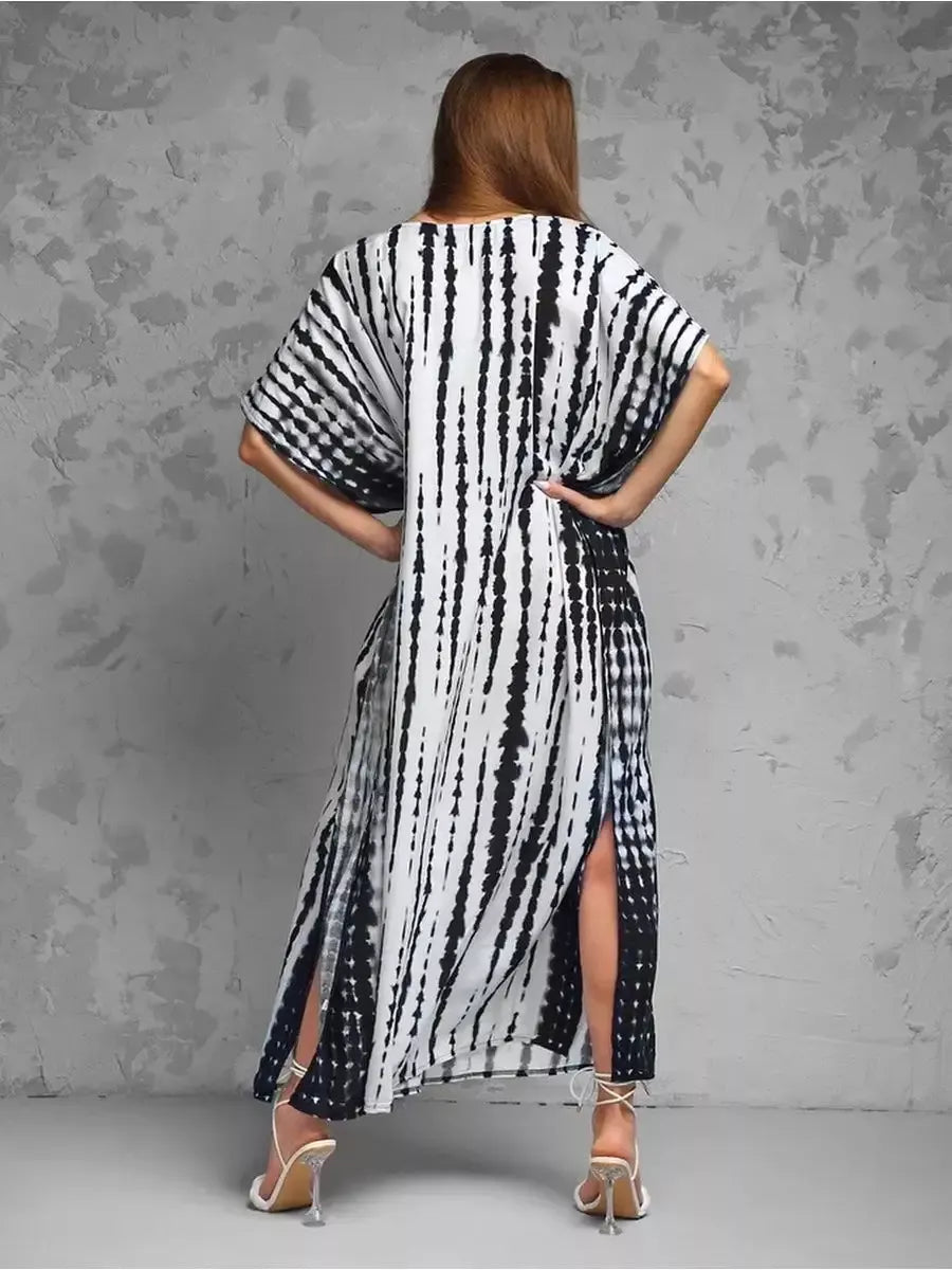 Weißer Batik-Kaftan