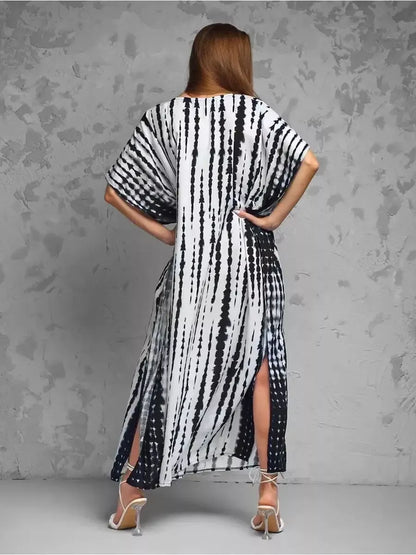 Weißer Batik-Kaftan