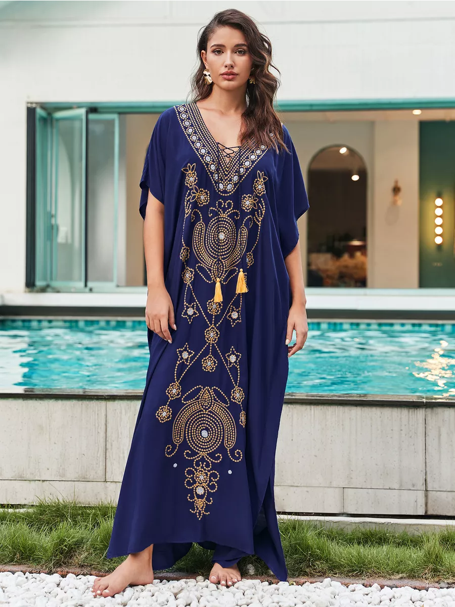 Majestic Blue Maxi Kaftan