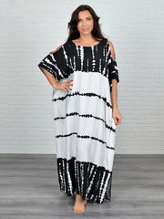 Shadow Dye Kaftan – Black & White