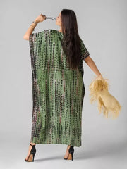 Olive tie-dye kaftan