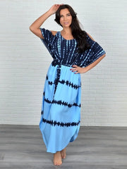 Shadow Dye Kaftan – Black & Sky Blue