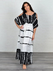 Shadow Dye Kaftan – Black & White