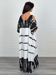 Shadow Dye Kaftan – Black & White