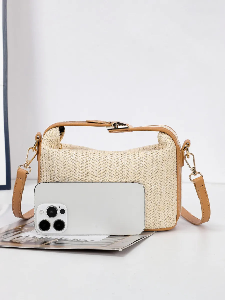 Mini Straw Bag with Crossbody Strap