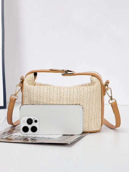 Mini Straw Bag with Crossbody Strap