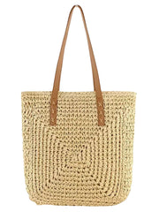 Elegant Raffia Tote Bag with Long Handles