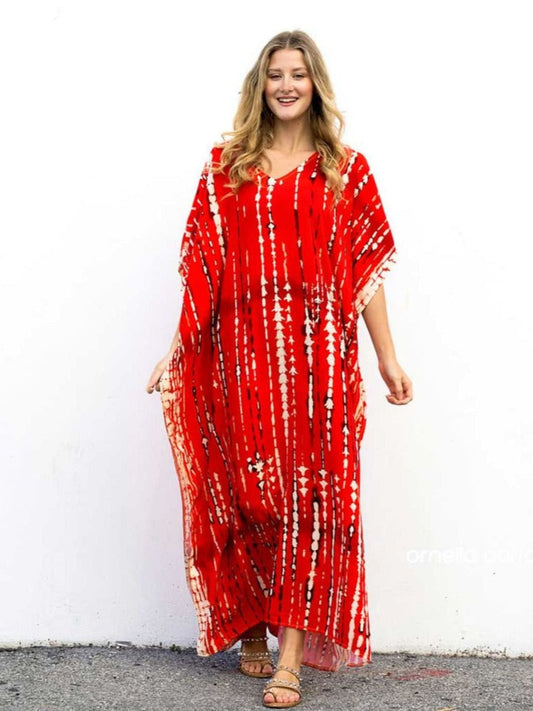 Rode tie-dye kaftan