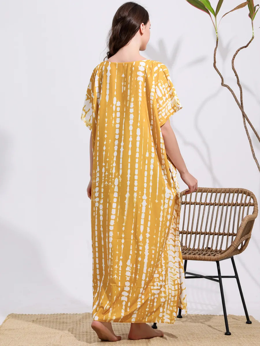 Mustard tie-dye kaftan sale