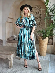 Royal blue tie-dye kaftan