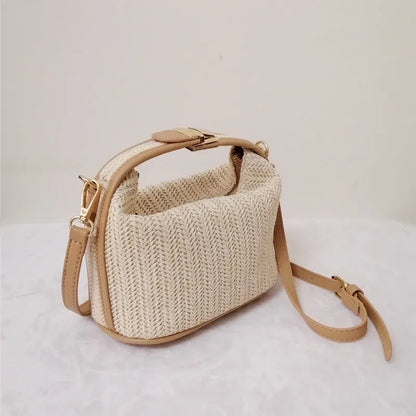 Mini Straw Bag with Crossbody Strap