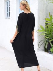 Black Majestic Bloom Kaftan