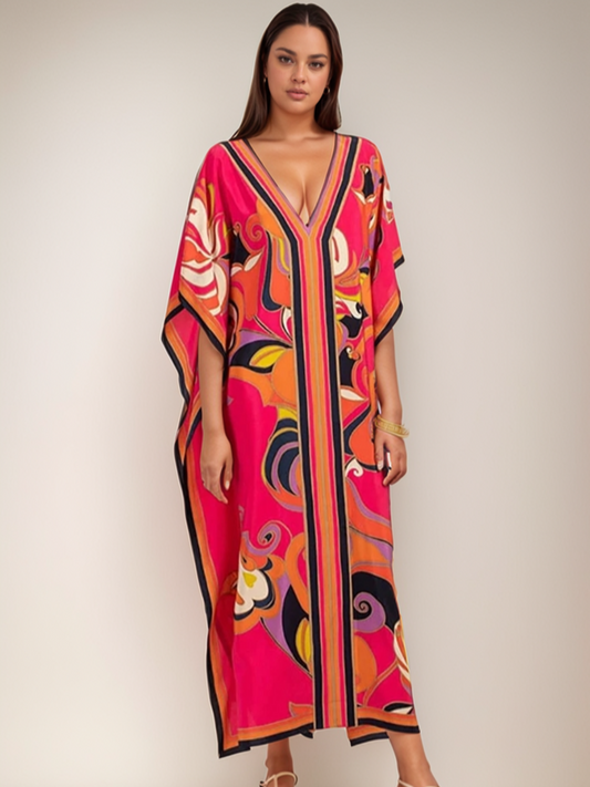 Pink Abstract Kaftan