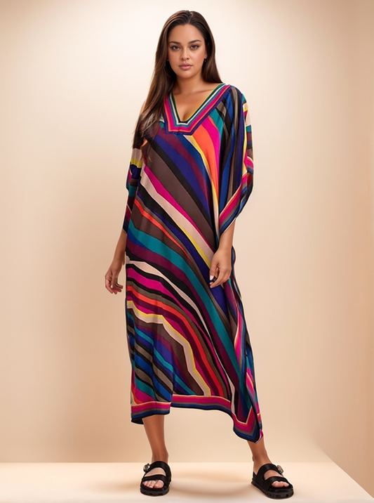 Vivid Stripes Kaftan