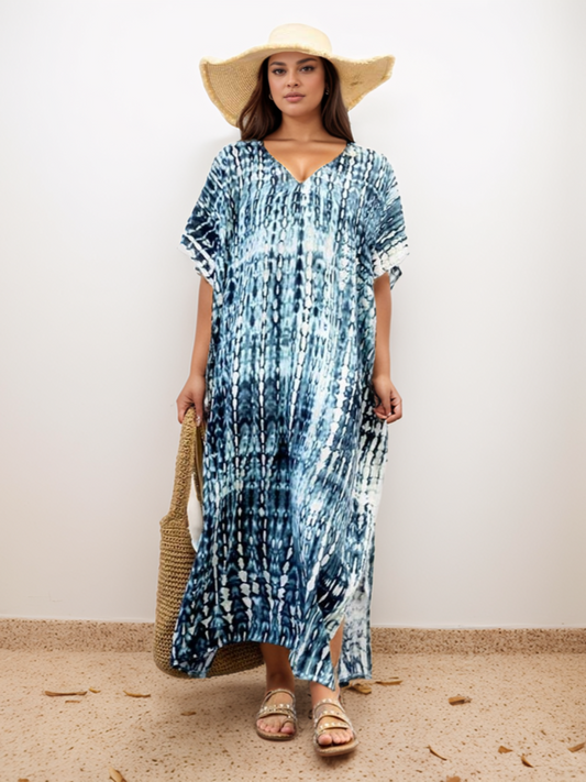 Grijze tie-dye kaftan
