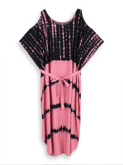 Shadow Dye Kaftan – Black & Blush