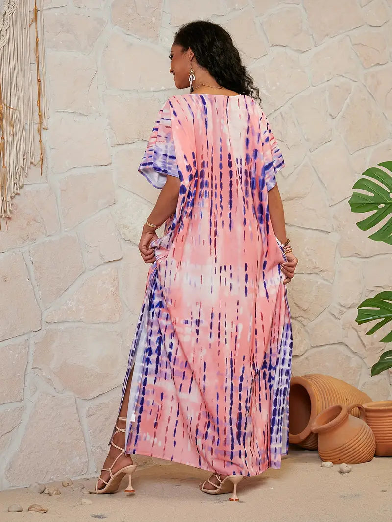 Hellrosa Batik-Kaftan